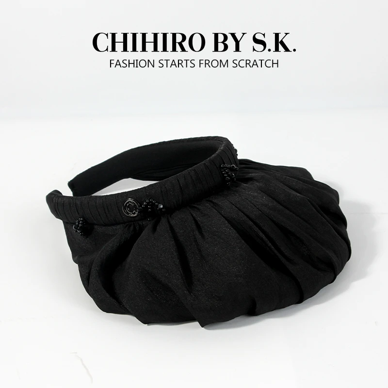 新帽馆夏季户外开车防晒时尚度假夏天遮脸纱钉珠空顶帽