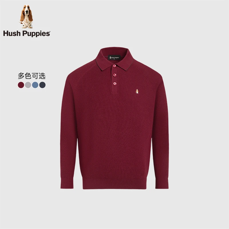 【绵羊毛混纺】暇步士男装早春新款柔暖长袖POLO衫HSSDMC35CW151