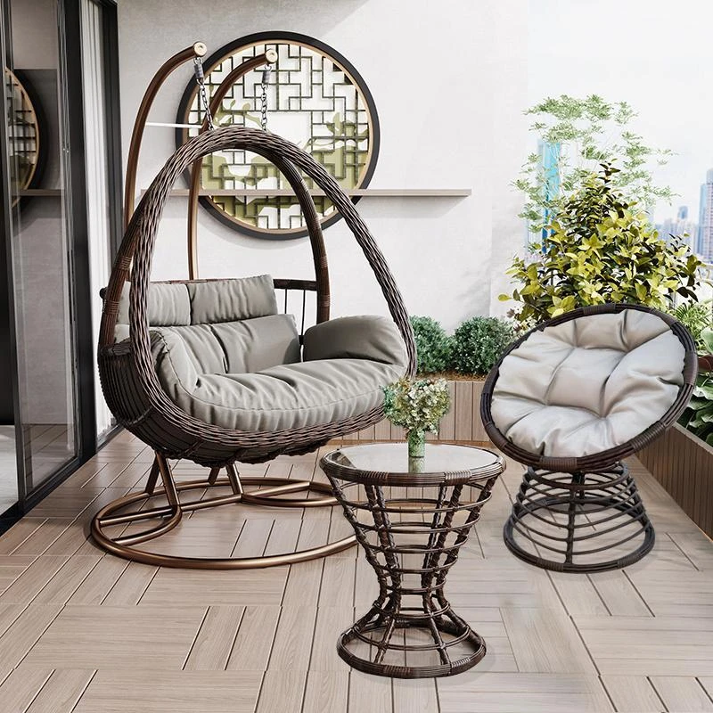 吊篮藤椅家用摇篮椅室内外阳台吊椅庭院鸟巢吊兰双人秋千懒人吊床