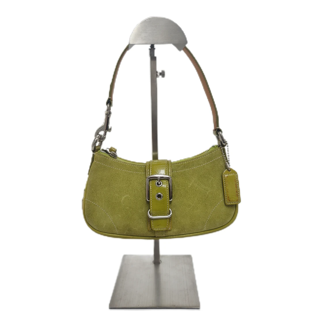 95新 COACH/蔻驰 绿色拼皮时尚女士单肩腋下手提包 MM-8101