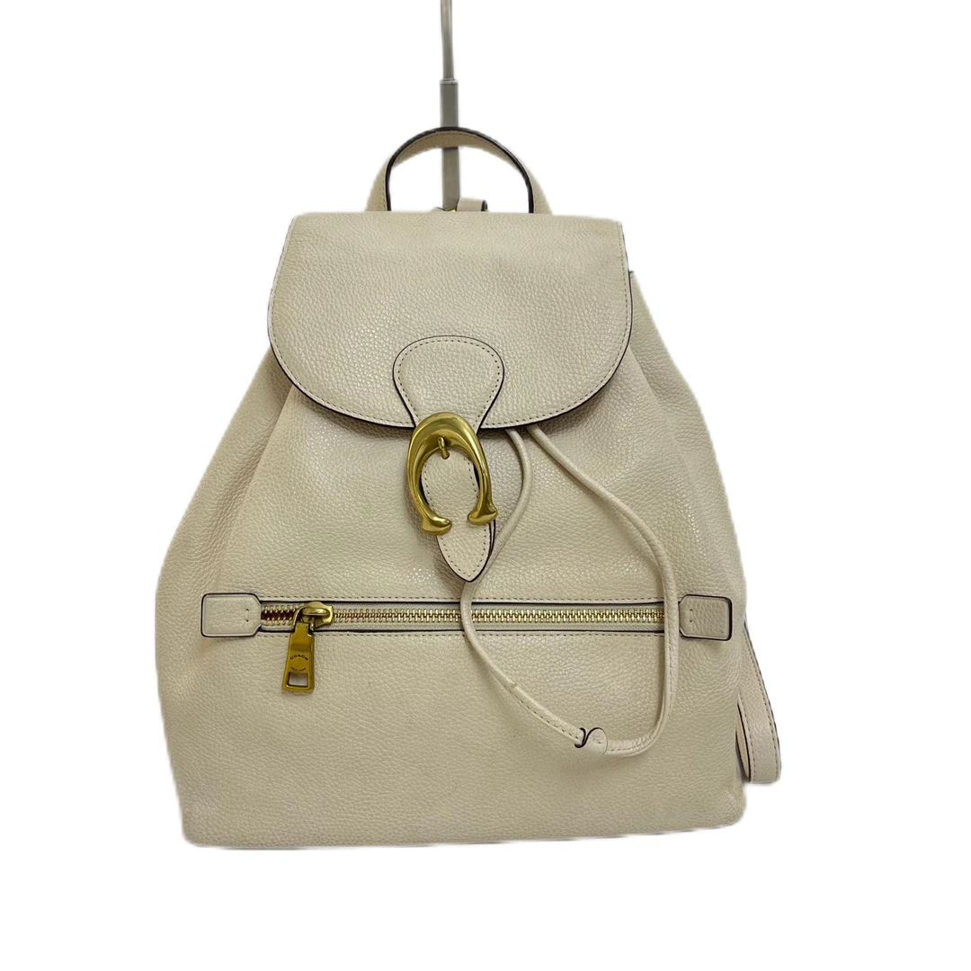 95新 COACH/蔻驰 白色全皮logo双肩背包 SH-3431-A-