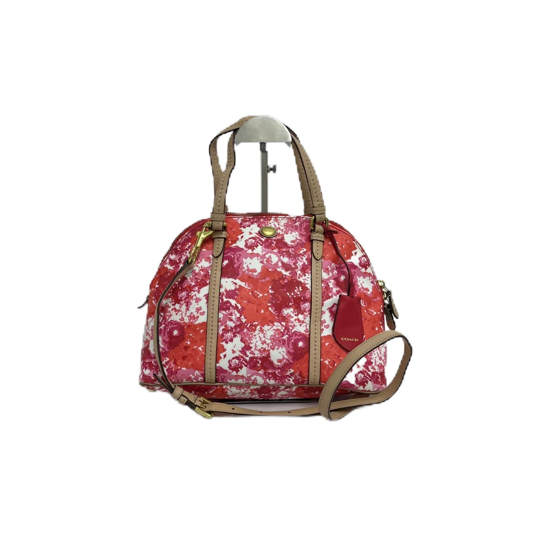 95新 COACH/蔻驰 彩色图案PVC单肩手提迷彩斜挎贝壳包SH-3055-A-