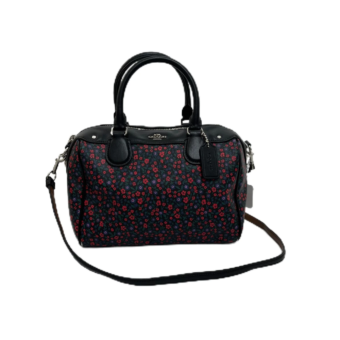 95新 COACH/蔻驰 黑色印花PVC波士顿单肩手提斜挎包 SH-3212-A-