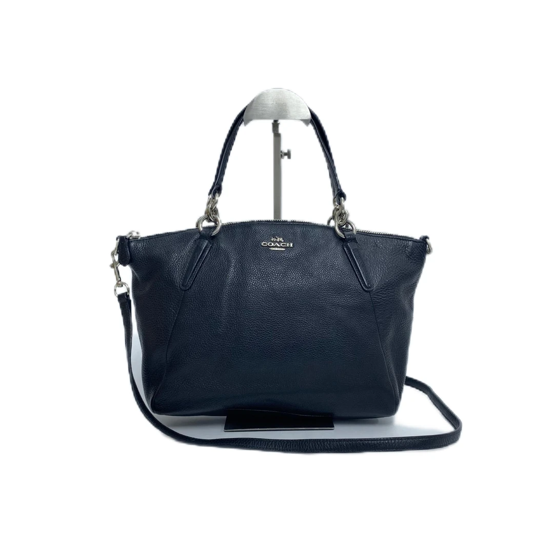 95新 COACH/蔻驰 黑色全皮单肩斜挎饺子包 SH-3021-A-