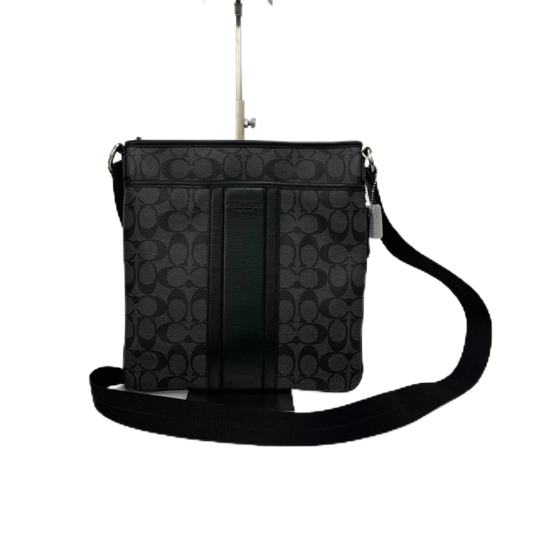 95新 COACH/蔻驰 黑色老花PVC单肩斜挎包 AF-1372-D