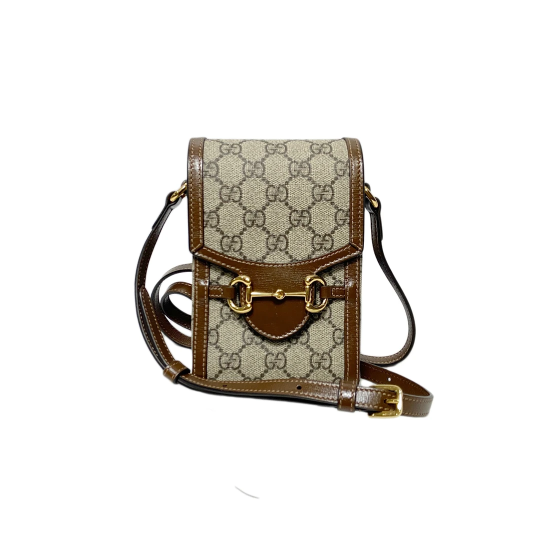 95新 GUCCI/古驰 1955系列马衔扣手机包单肩包 2403G012
