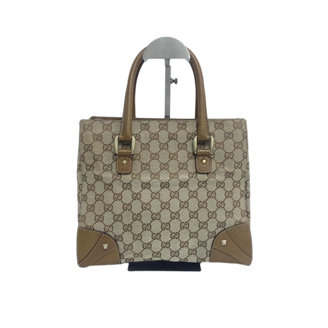95新 GUCCI/GUCCI 双G老花帆布手提托特包 2408G020