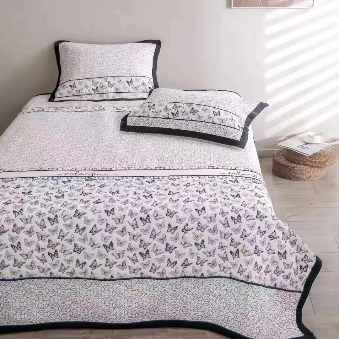 蝴蝶飞飞 软凉席多层纱布床盖 四季通用230*200