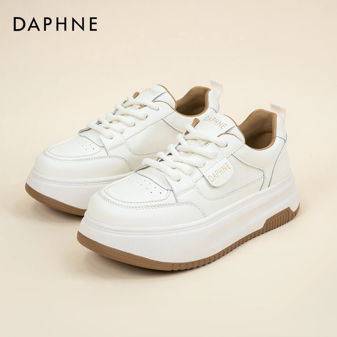 Daphne/达芙妮2023秋季新款厚底休闲舒适百搭小白运动休闲潮鞋女