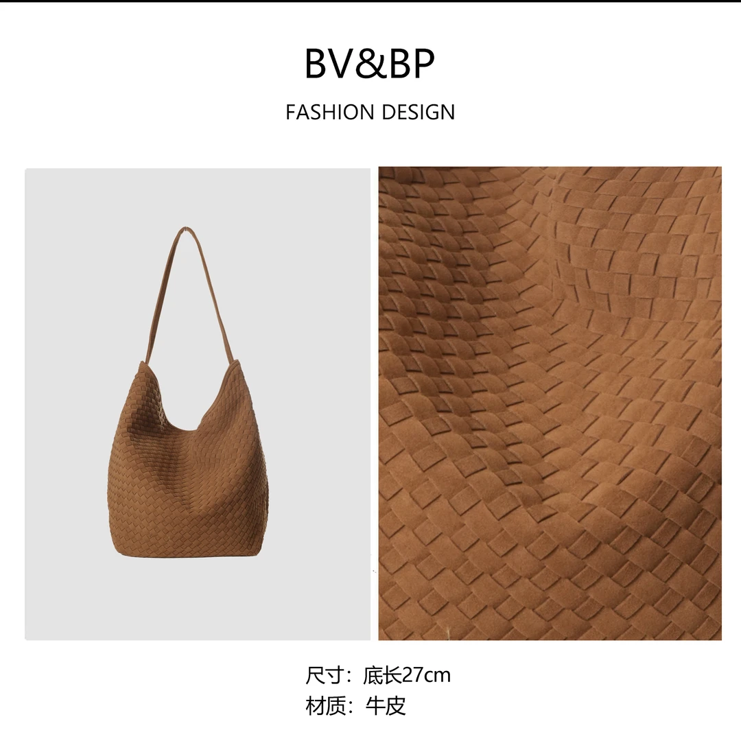 2024新款纯手工单肩手提包百搭休闲慵懒松弛编织包BV968