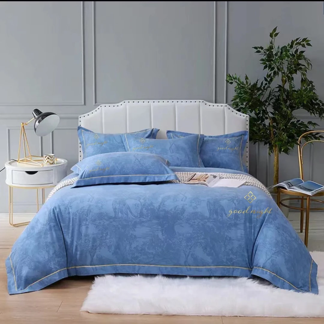 温感暗纹工艺款刺绣四件套