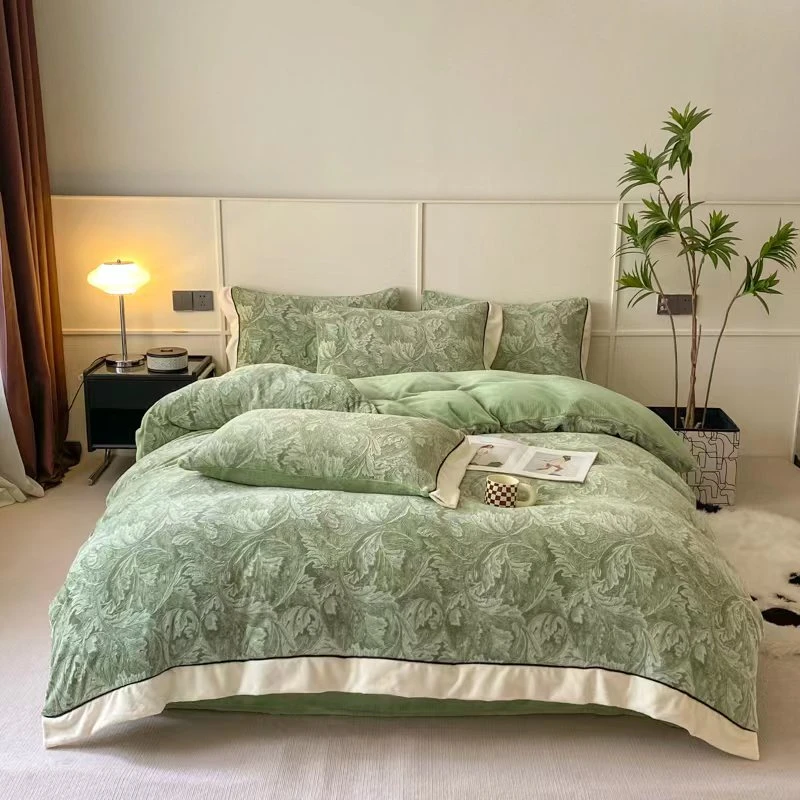 剪花加厚全消光牛奶绒床上四件套