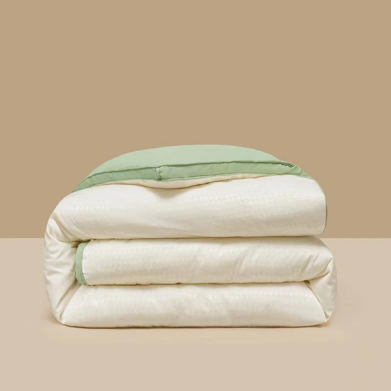 A类千鸟格贡缎提花立体包边被大豆纤维被