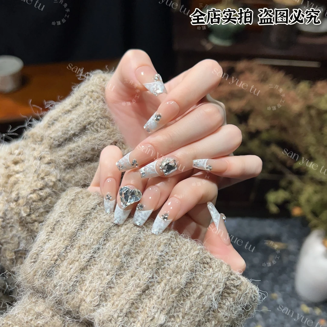 冰河世纪-【东洲水晶】高定气质显白美甲秋冬可穿卸穿戴甲