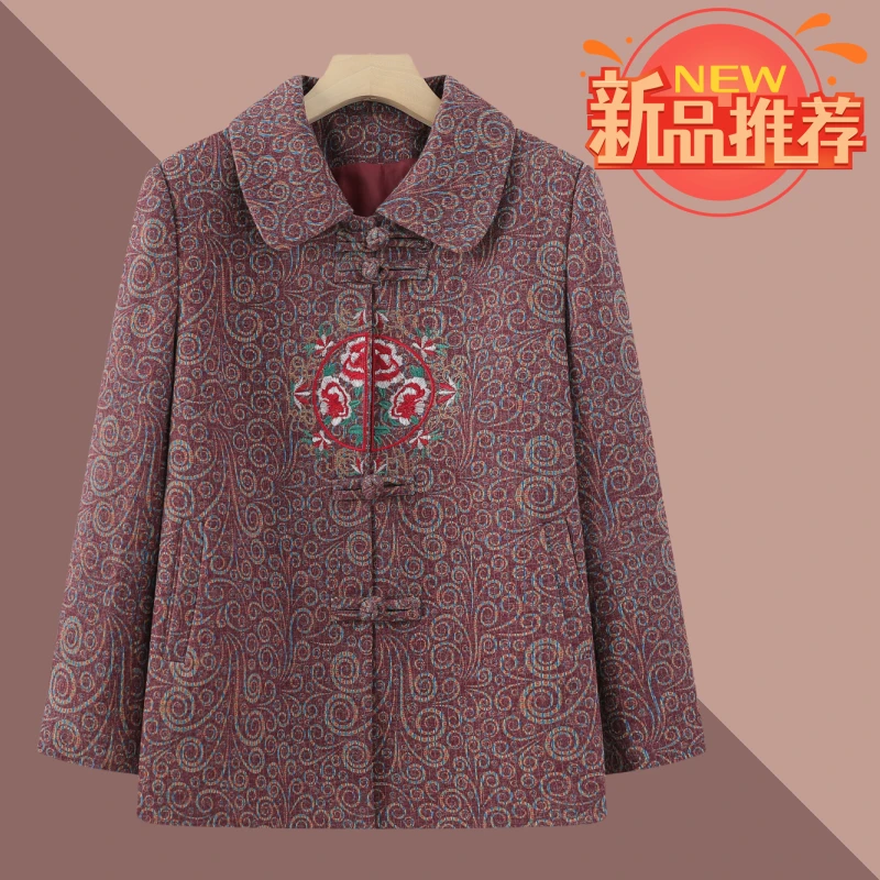 老人老太中国风保暖奶奶装加厚中老年妈妈装冬季春秋老年人加绒