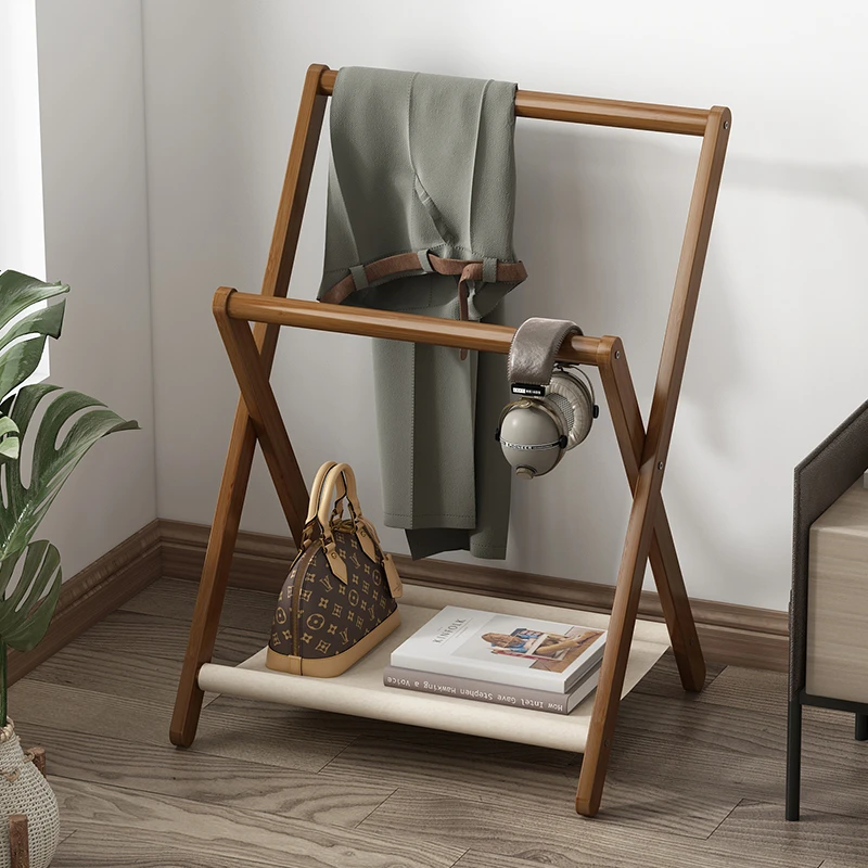过早衣帽架落地卧室家用折叠挂衣服架子角落简易房间收纳客厅置物