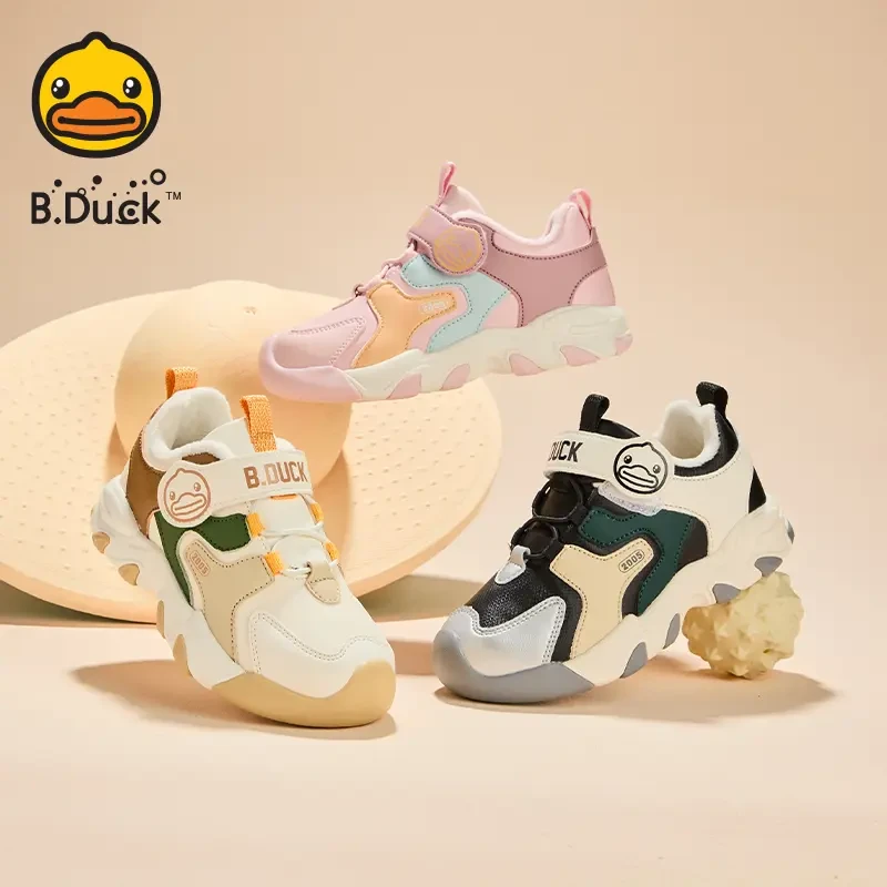 B.Duck小黄鸭儿童加绒防滑运动鞋冬季新款男女童休闲鞋 B5586978