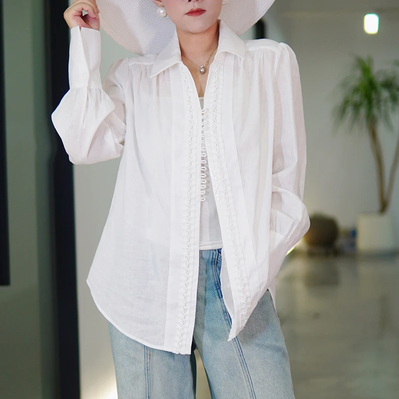 时尚设计感简约大方双乔缎面洋气漂亮超好看衬衫女2024年夏季新款