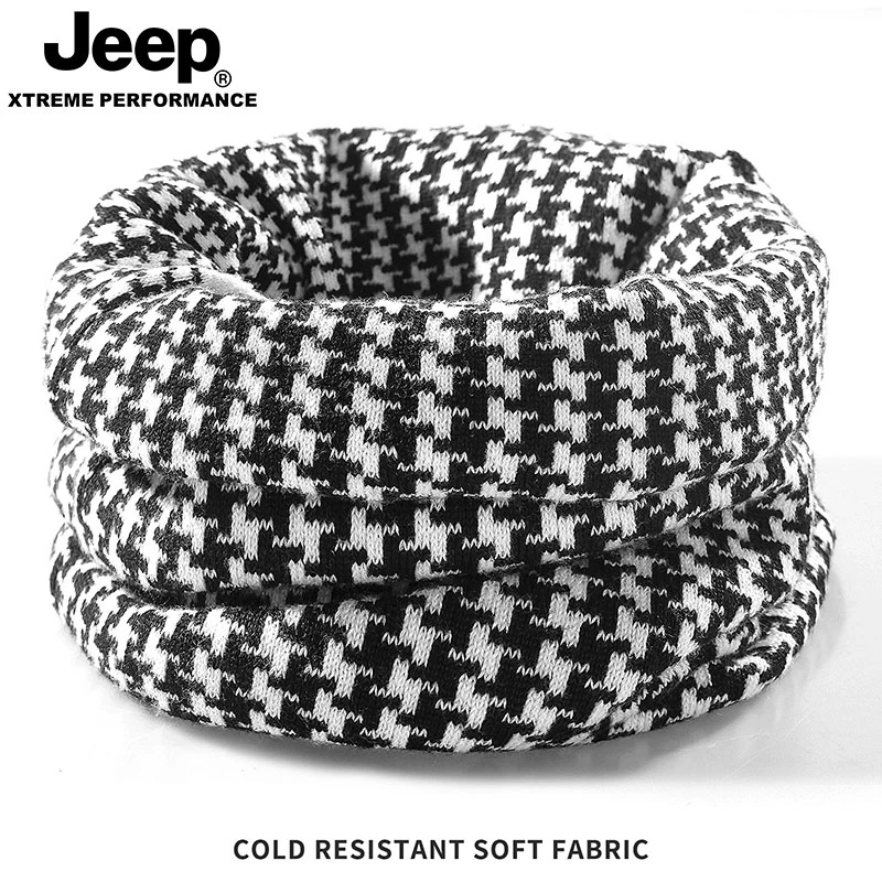 JEEP/吉普围脖女秋冬季高级感护颈脖套男士防寒围巾防风保暖面罩