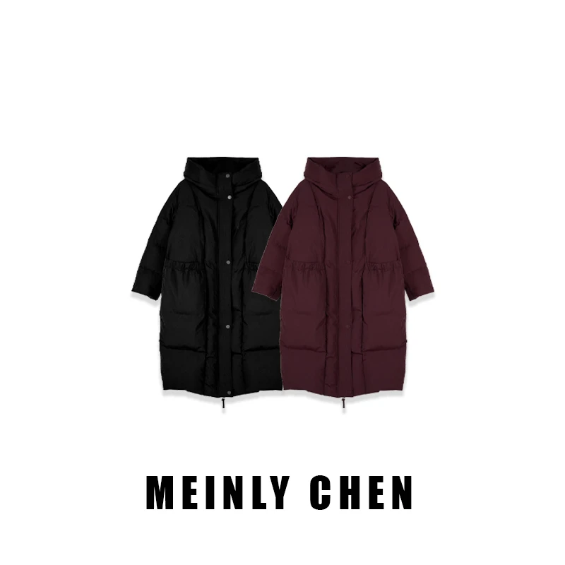 【MEINLY  CHEN】【安哥拉长款】高端设计师款保暖鹅绒服824788