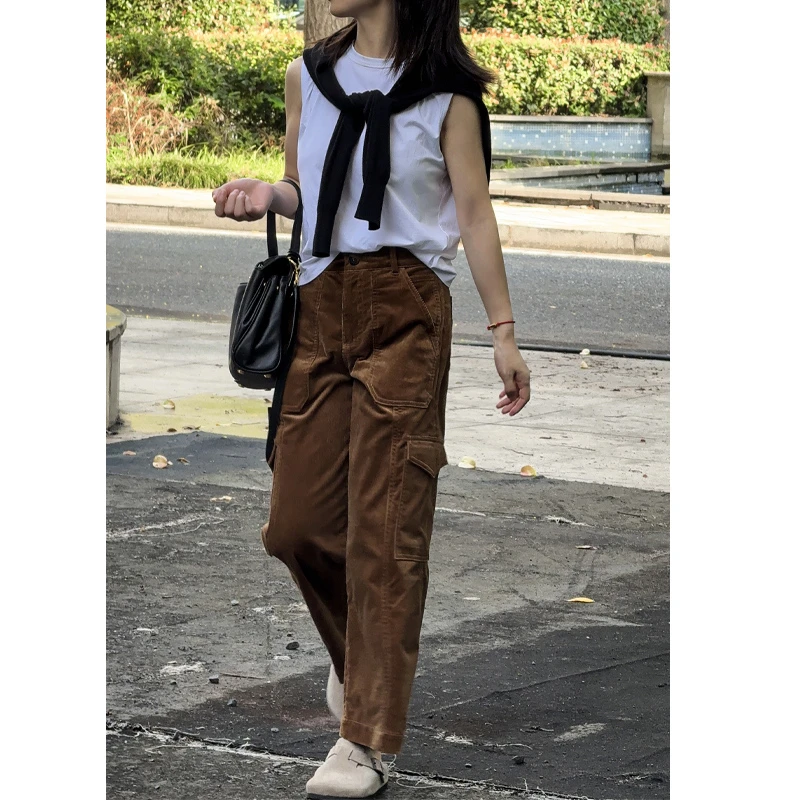 【MEINLY  CHEN】【工装灯芯绒】高端设计师款灯芯绒休闲裤824760