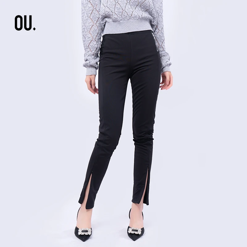 【商场同款】OU.FASHION/欧点时尚显瘦修身弹力打底裤1204153012