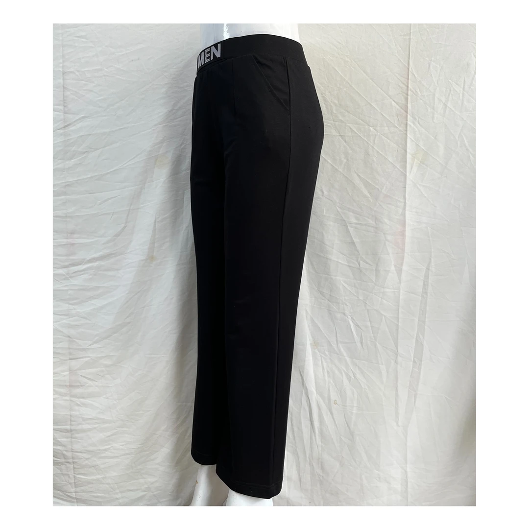 棉纶面料-黑色气质显瘦百搭时尚春秋款女款直筒长裤