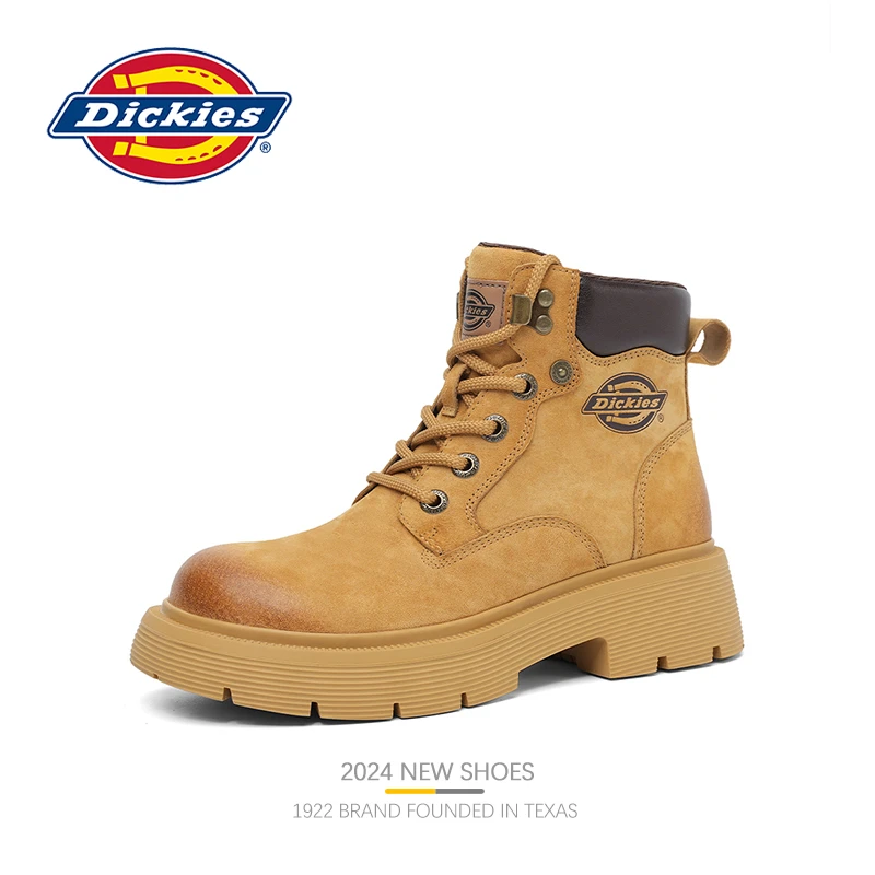 Dickies大黄靴时尚女靴女内增高休闲百搭英伦风高帮潮流马丁靴