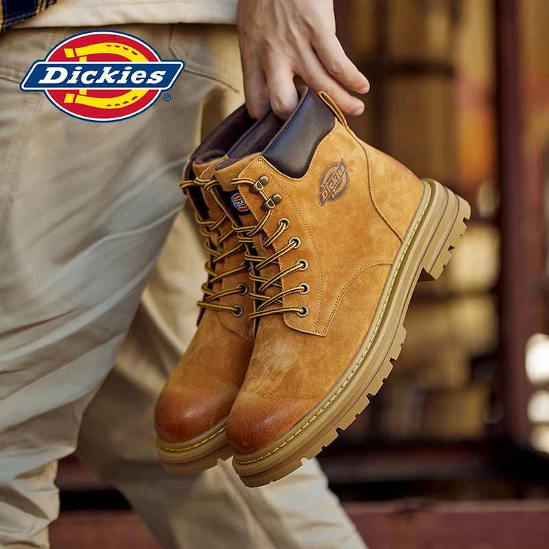Dickies马丁靴男冬季时尚大黄靴高帮情侣款百搭冬季工装靴子男