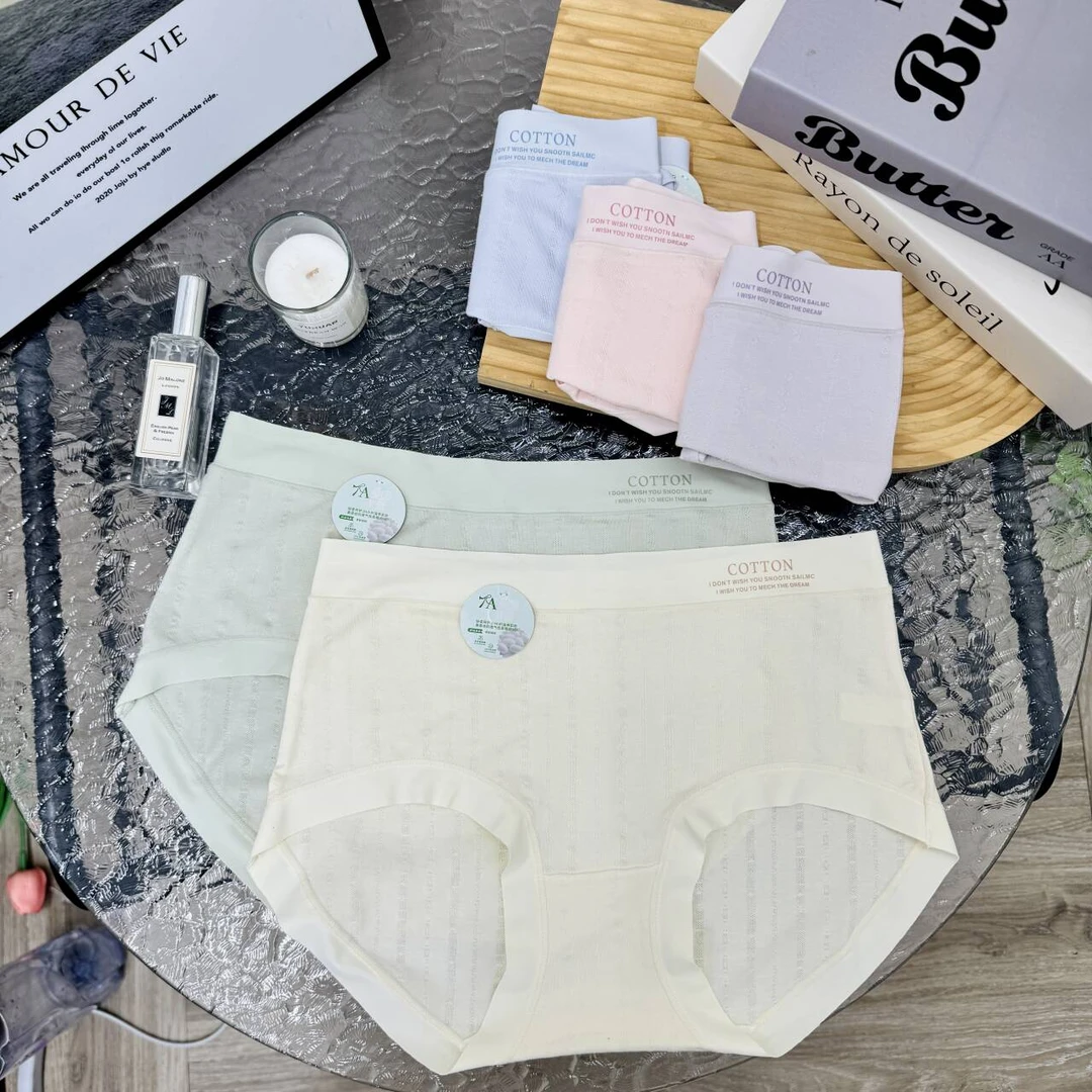 1010-春夏新品简约字母女士内裤中腰柔软舒适透气7A抗菌亲肤抵挡.