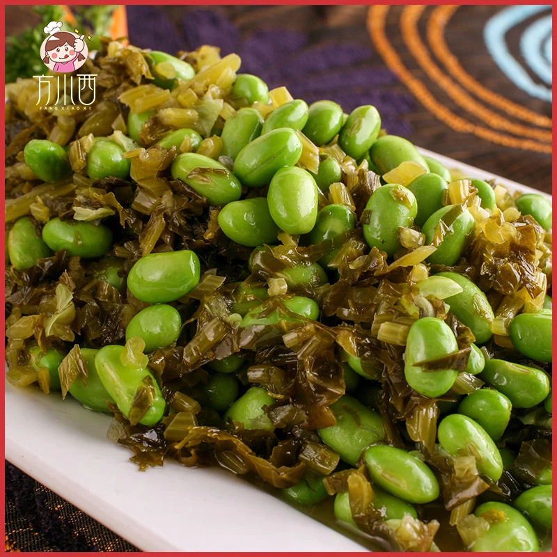 宁波特产阿婆菜毛豆雪菜68克/袋装 酱菜农家下饭酸菜咸菜开袋即食