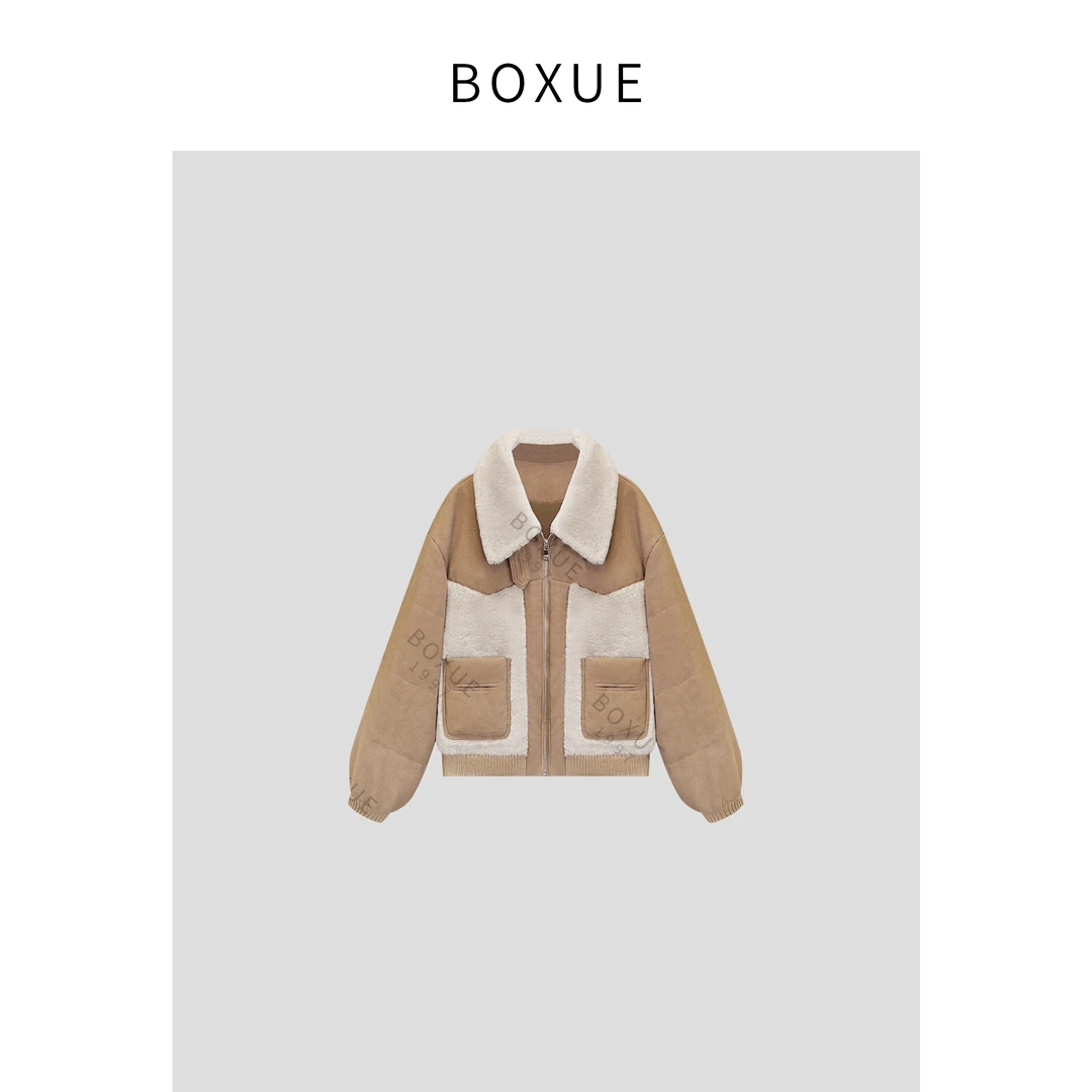 BOXUE “开场”2024冬季新款皮毛一体鹅绒羽绒服  外套#240902W32