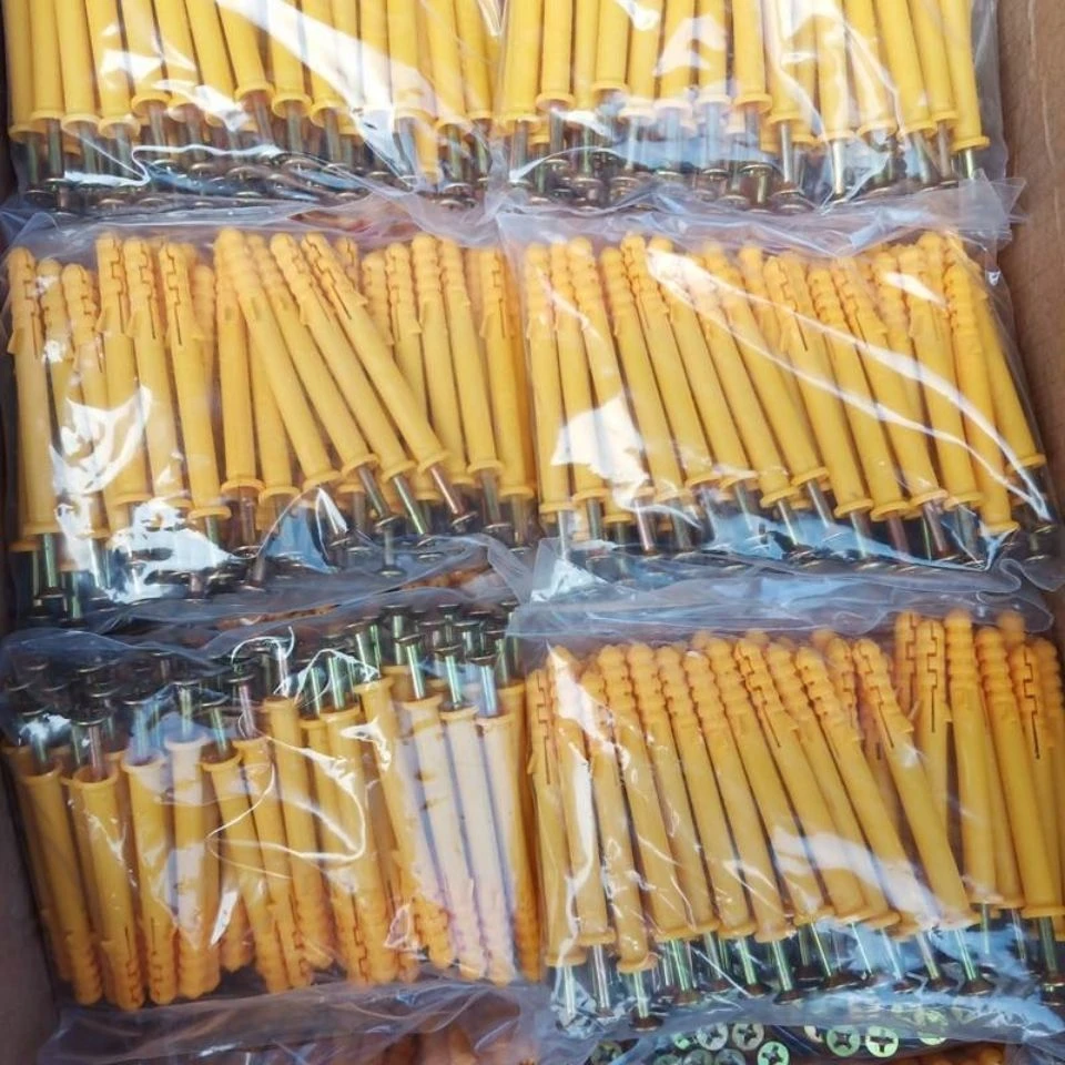 小黄鱼尼龙塑料加长膨胀螺丝管锚栓胀钉涨塞美固钉8*60/80/100