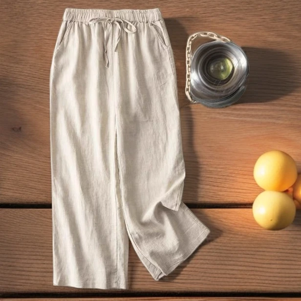 【运费补贴】棉麻直筒裤夏季新款薄款棉麻女裤宽松显瘦垂感直筒裤子