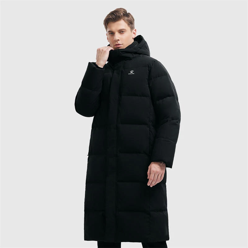 【年终好物】卡尔美甄选长款羽绒服冬季保暖防泼水加厚连帽外套男士