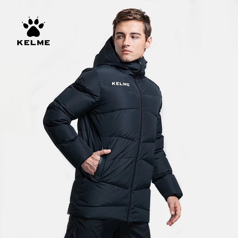 卡尔美中长款羽绒服冬季防泼水鸭绒外套户外时尚防风加厚保暖心选