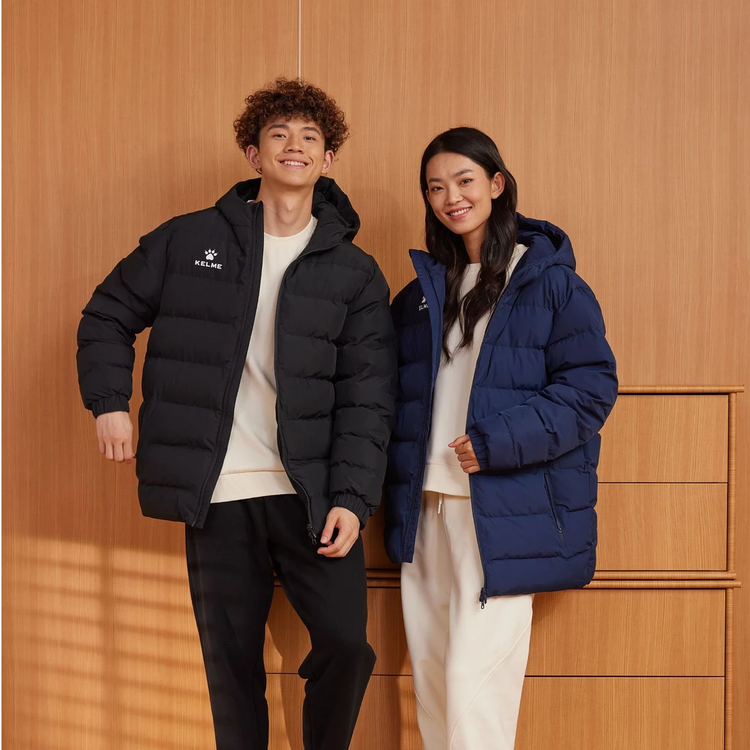 【大logo棉服】KELME卡尔美精选秋冬运动棉服冬季保暖连帽加厚棉衣