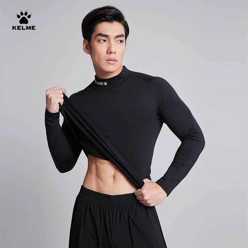 卡尔美旗舰店【加绒紧身衣】紧身衣训练衣健身衣保暖长袖训练服BX