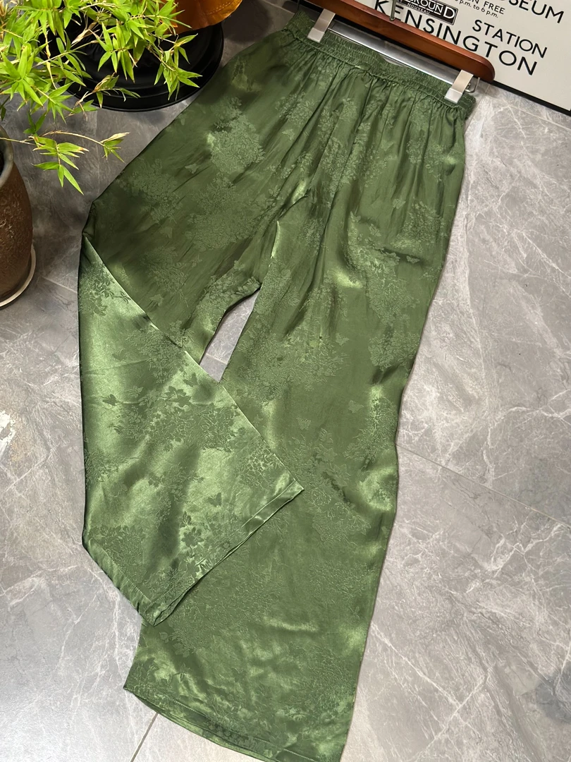 （瑄瑄）高定设计师款直筒长裤绿色藕色紫色黑色