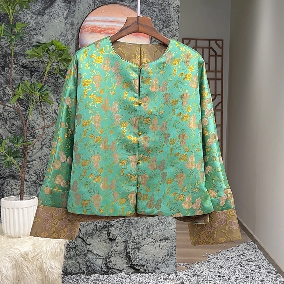 【SHANGLIU】2010-07新中式提花国风立领中国风双面双穿外套（505）