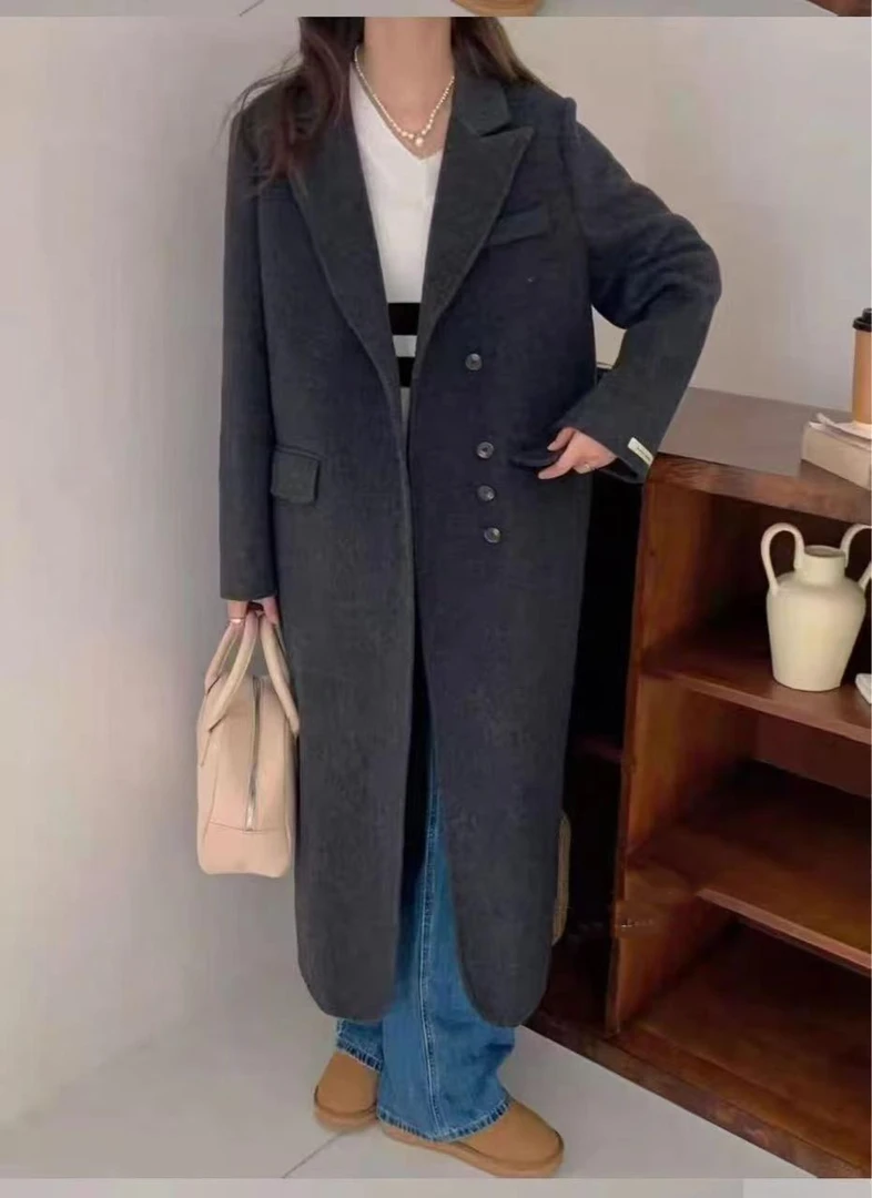 杨杨 时尚气质双面Y绒大衣8563