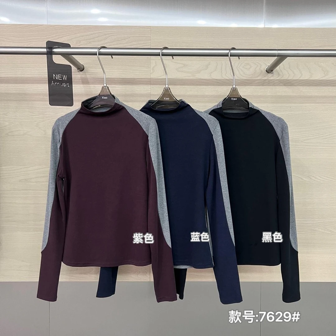 杨杨 潇家-（显瘦尖子生）不一样的拼色设计风格小衫上衣7629