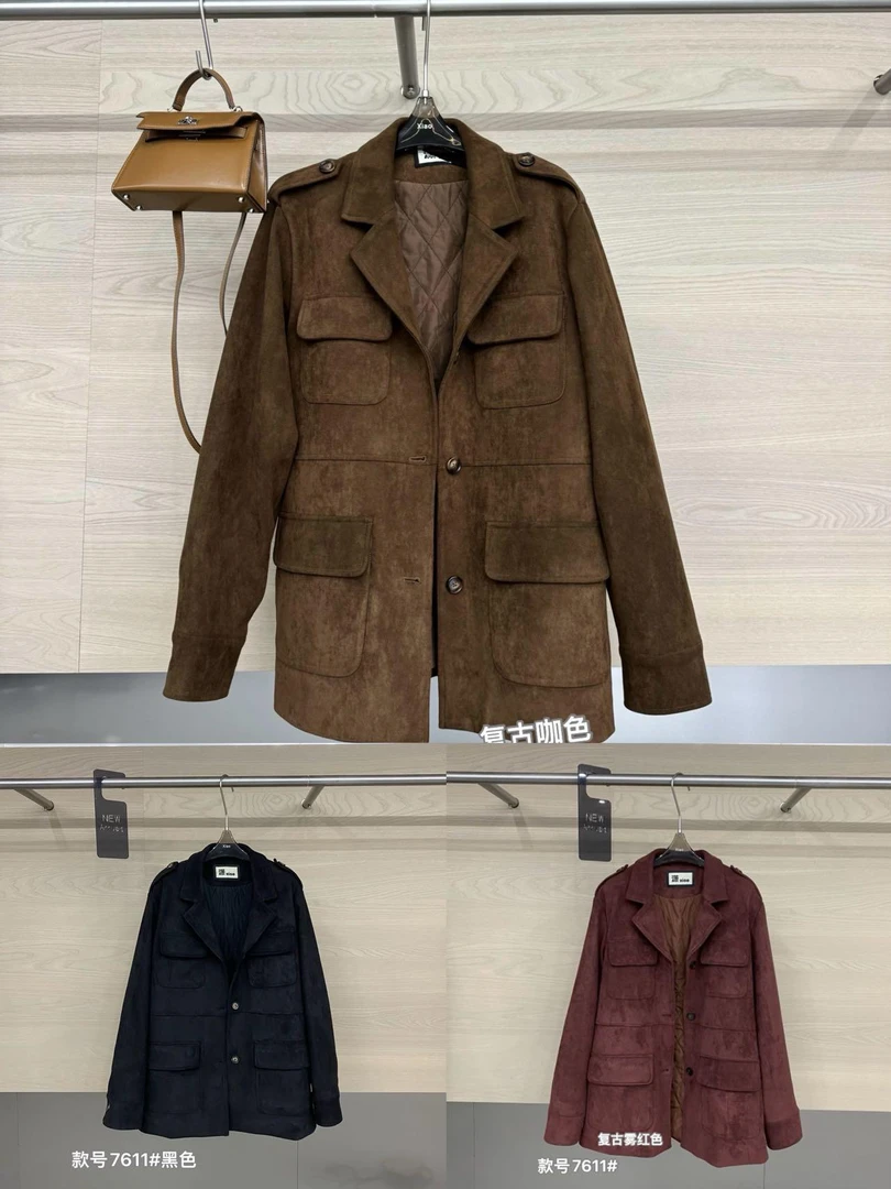 杨杨 潇家-（老钱鹿皮绒外套）复古摩洛哥风重工多口袋7611