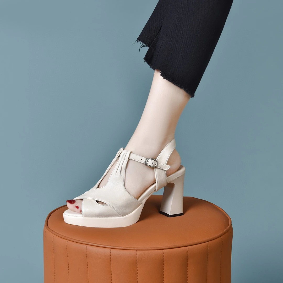 34-40码/7公分/夏季新款鱼嘴高跟防水台时尚凉鞋