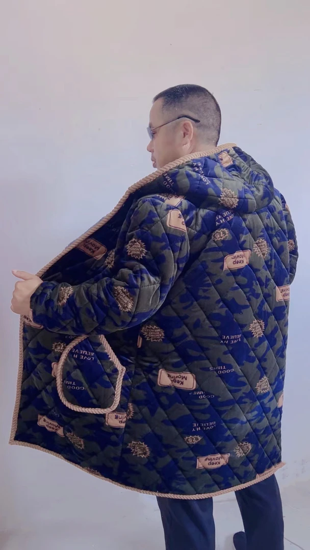 四川省专供特长加厚300斤肥佬修身男女可穿军迷彩罩衣工作服棉服