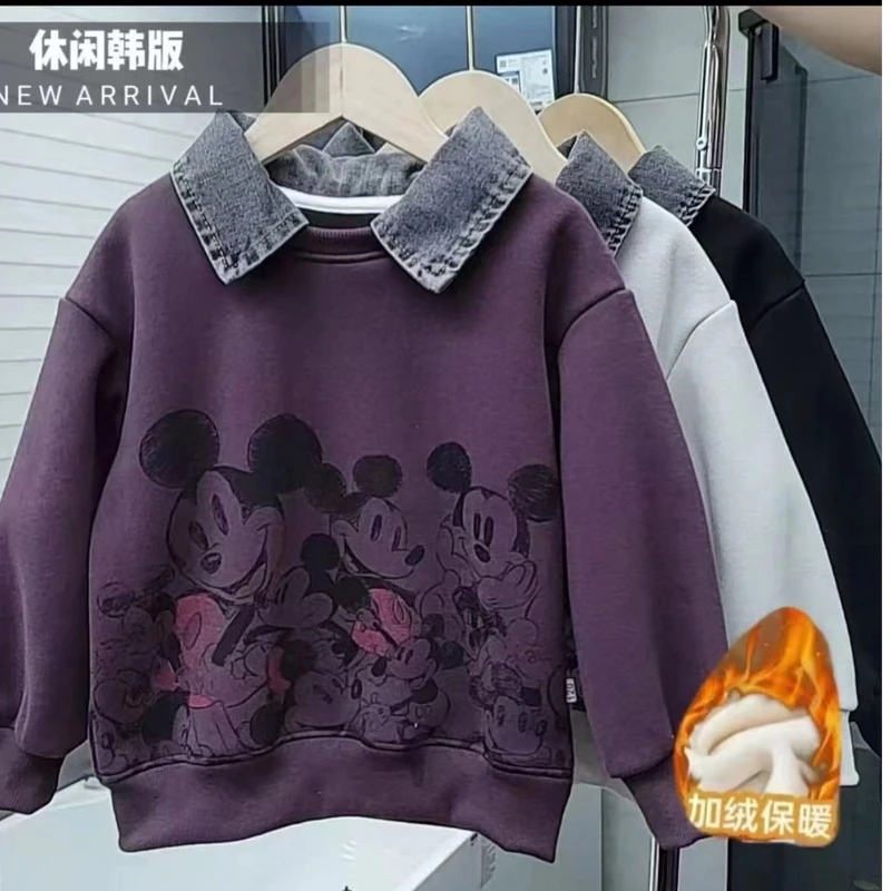 【加绒】儿童翻领卫衣2024polo男童休闲宽松加厚保暖冬季洋气百搭