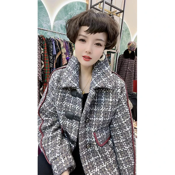 7617 菲姐时尚小香风短款休闲潮流气质女士冬季外套