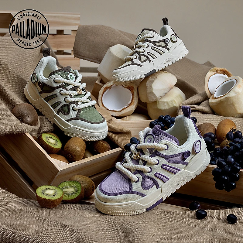 帕拉丁男女款休闲圆头平跟鞋系带时尚男女款板鞋扣子二代79227