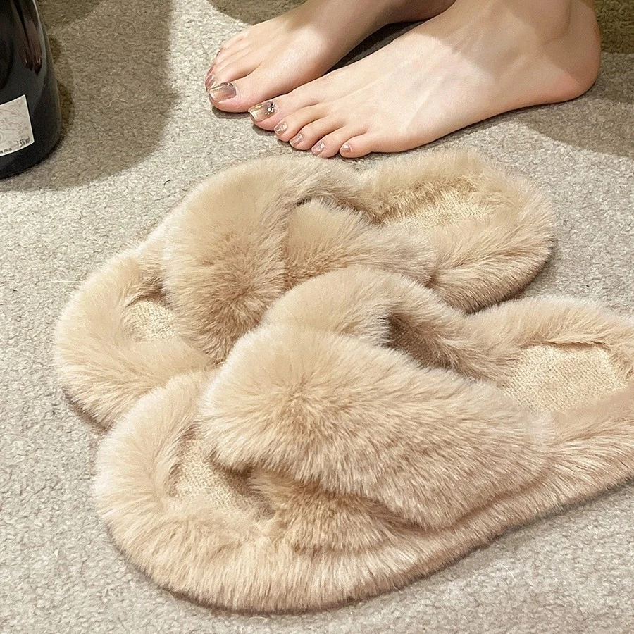 毛毛拖鞋女外穿秋冬天2023新款毛茸茸居家居毛绒托棉拖鞋女士冬季