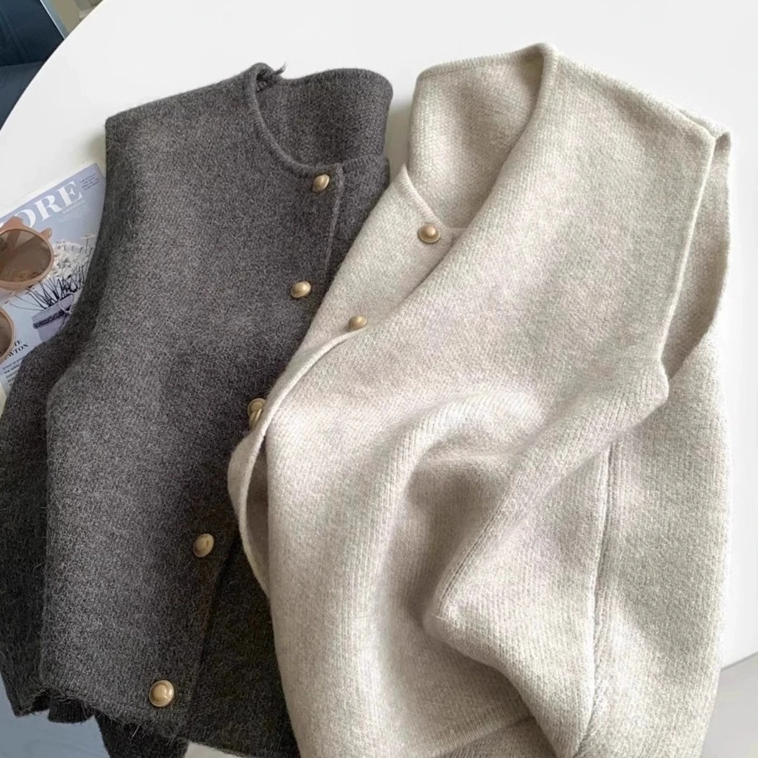 1681马甲背心宽松针织衫百搭套头时尚新款打底休闲